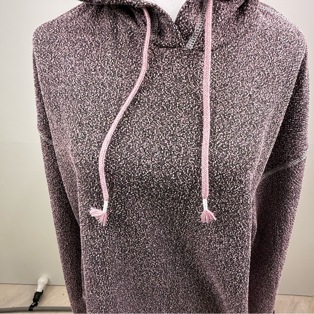 Reel Life Pink & Gray Floral Hooded pullover Cozy Heathered Hoodie size XL NWOT - Picture 7 of 10
